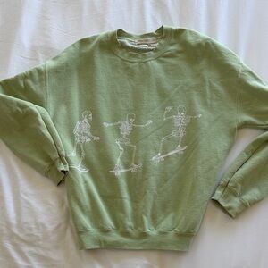 Urban outfitters Green Skeleton Graphic Sweatershirt